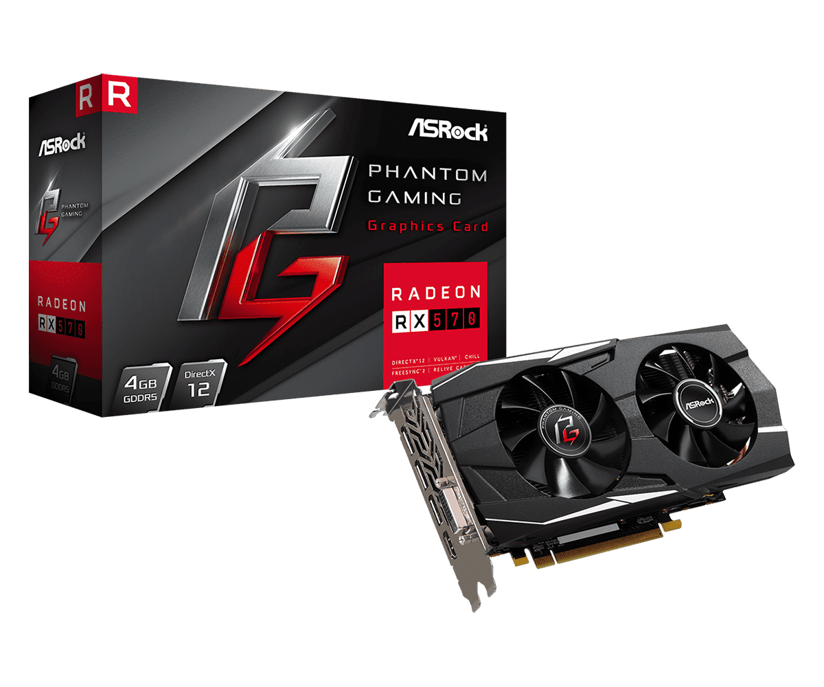 AMD Radeon RX 570 4GB GDDR5 ASROCK PHANTOM GAMING Refurbished